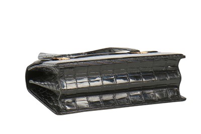 Lot 2 - A Gucci black crocodile handbag, 1960s