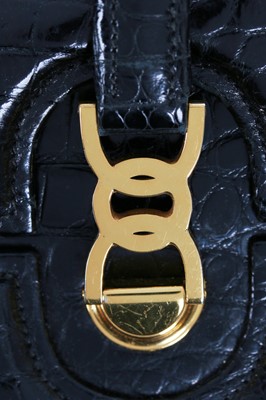 Lot 2 - A Gucci black crocodile handbag, 1960s