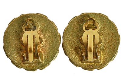 Lot 22 - A pair of Chanel gilt clip-on earrings, Autumn-Winter 1994-95