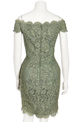 Lot 120 - An Antony Price sage-green guipure lace cocktail dress, circa 1990