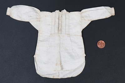 Lot 249 - Two miniature sampler fine lawn gentleman's shirts, circa 1868-69