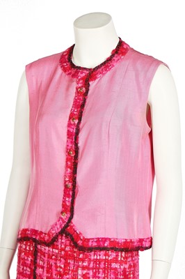 Lot 8 - A Chanel couture shocking-pink tweed suit, Spring-Summer 1966