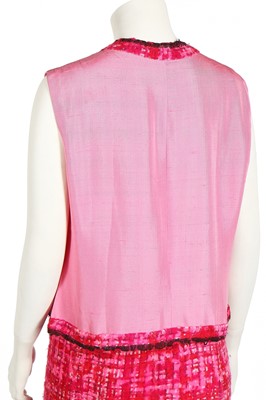 Lot 8 - A Chanel couture shocking-pink tweed suit, Spring-Summer 1966
