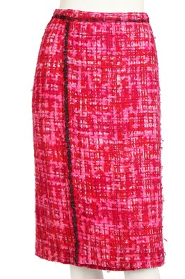 Lot 8 - A Chanel couture shocking-pink tweed suit, Spring-Summer 1966