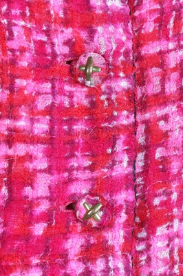 Lot 8 - A Chanel couture shocking-pink tweed suit, Spring-Summer 1966