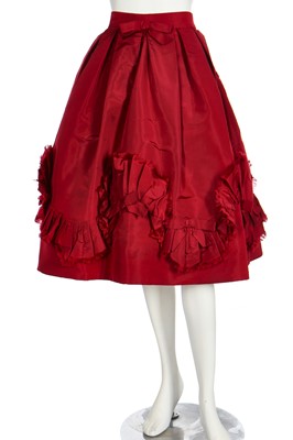 Lot 197 - A Christian Dior red silk-faille evening skirt, late 1950s