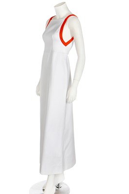 Lot 172 - A Courrèges satinised cotton full-length gown, 1970s