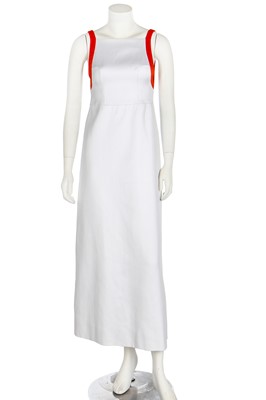 Lot 172 - A Courrèges satinised cotton full-length gown, 1970s