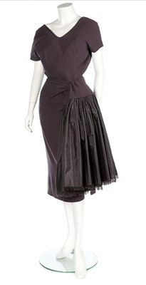 Lot 148 - A Balenciaga couture grey moss crêpe dinner...