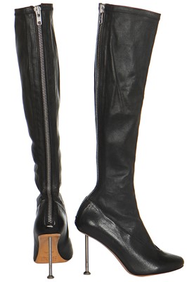 Lot 59 - A pair of Martin Margiela black leather boots, Autumn-Winter 2008-09