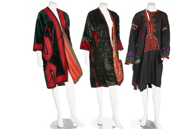 Lot 289 - Three embroidered chapans, Central Asian, 20th century