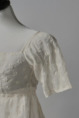 Lot 43 - An embroidered muslin gown, English, circa 1805