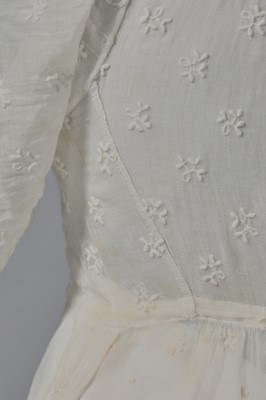 Lot 43 - An embroidered muslin gown, English, circa 1805