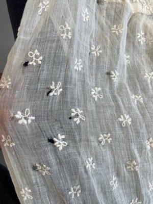 Lot 43 - An embroidered muslin gown, English, circa 1805