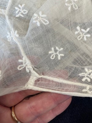 Lot 43 - An embroidered muslin gown, English, circa 1805