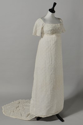 Lot 43 - An embroidered muslin gown, English, circa 1805