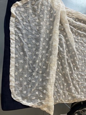 Lot 43 - An embroidered muslin gown, English, circa 1805