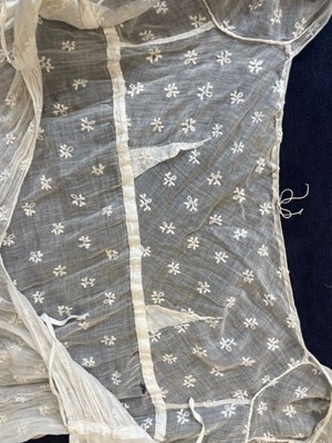 Lot 43 - An embroidered muslin gown, English, circa 1805