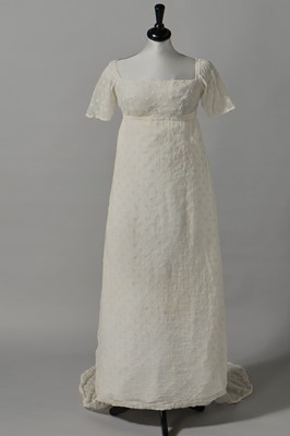 Lot 43 - An embroidered muslin gown, English, circa 1805