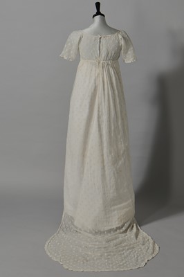 Lot 43 - An embroidered muslin gown, English, circa 1805