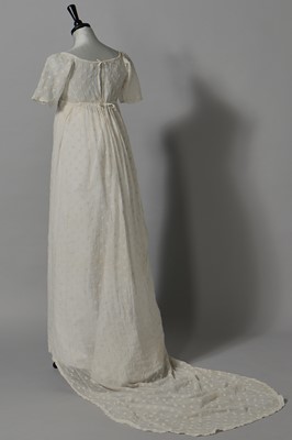 Lot 43 - An embroidered muslin gown, English, circa 1805