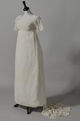 Lot 43 - An embroidered muslin gown, English, circa 1805
