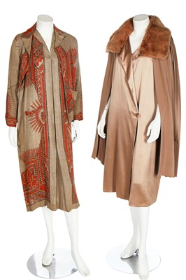 Lot 219 - A group of mainly daywear in autumnal shades, early 1920s-30s