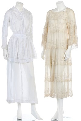 Lot 235 - A broderie anglaise summer dress, circa 1918