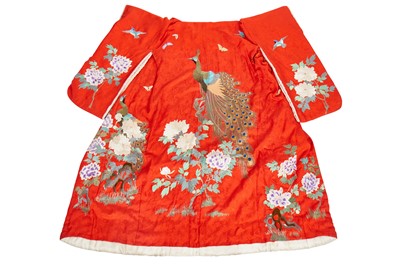 Lot 298 - An embroidered wedding kimono, Japanese, 1930s