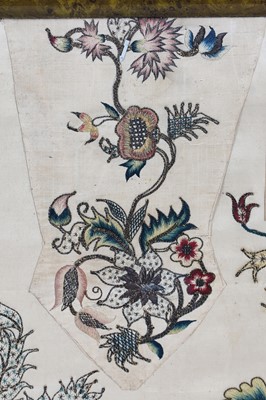 Lot 251 - Embroidered stomacher and apron panels, English, circa 1730