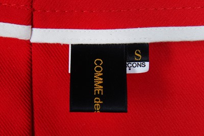 Lot 69 - A Comme des Garçons red cotton-blend jacket, 'Flat' or '2D' collection, Autumn-Winter 2012-13