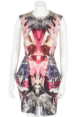 Lot 230 - Alexander McQueen printed pink 'Crystal' dress, 'Natural Dis-tinction, Un-Natural Selection', S/S 2009