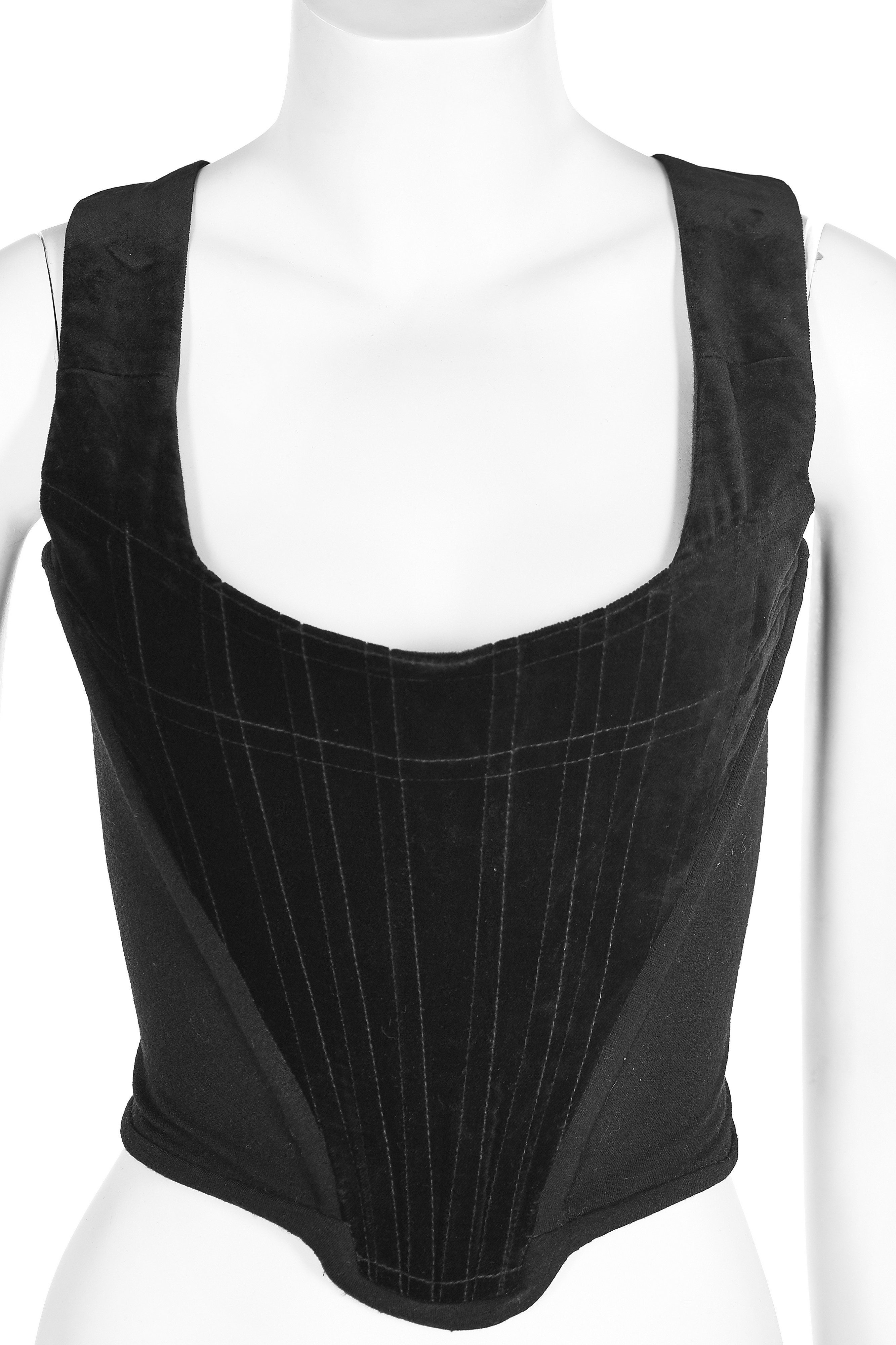 Lot 111 - A Vivienne Westwood black velvet corset,