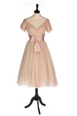 Lot 153 - A Lanvin-Castillo couture pale pink chiffon...