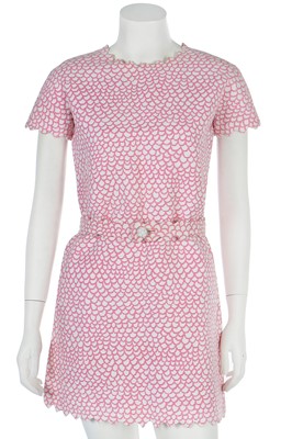 Lot 178 - A Givenchy couture printed cotton pique summer ensemble, circa 1968
