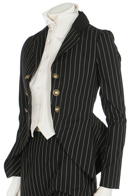Lot 249 - A Christian Dior by John Galliano couture striped wool trouser ensemble, 'Equestrienne/Charles James' collection, Spring-Summer 2010