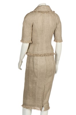 Lot 10 - A Chanel hessian-effect summer suit, 2000s
