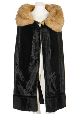Lot 222 - A plush velvet imitation breitschwanz cape, 1920s