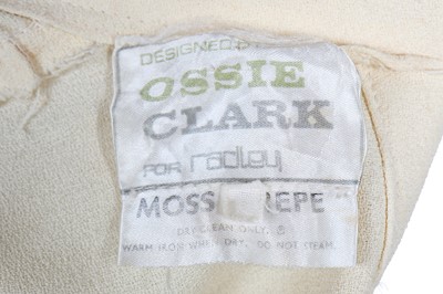 Lot 164 - An Ossie Clark ivory moss crêpe dress, 1970s