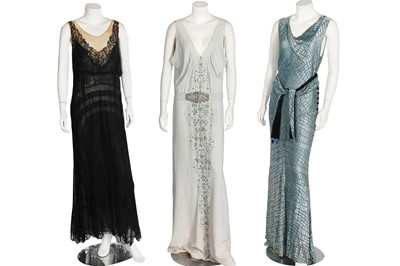 Lot 213 - Ten day and evening dresses, 1920s-30s