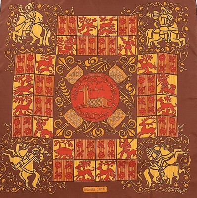Lot 20 - An Hermès 'Hourvari' silk scarf, design by...
