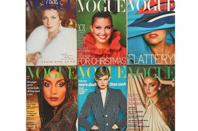 Lot 383 - A large group of miscellaneous British Vogue magazines, 1970-1979