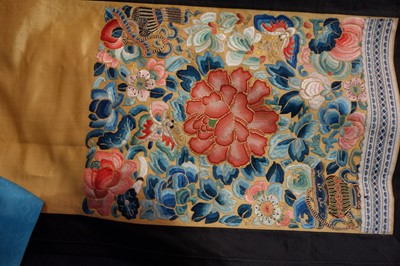Lot 308 - A good embroidered yellow satin skirt, Chinese, circa 1900
