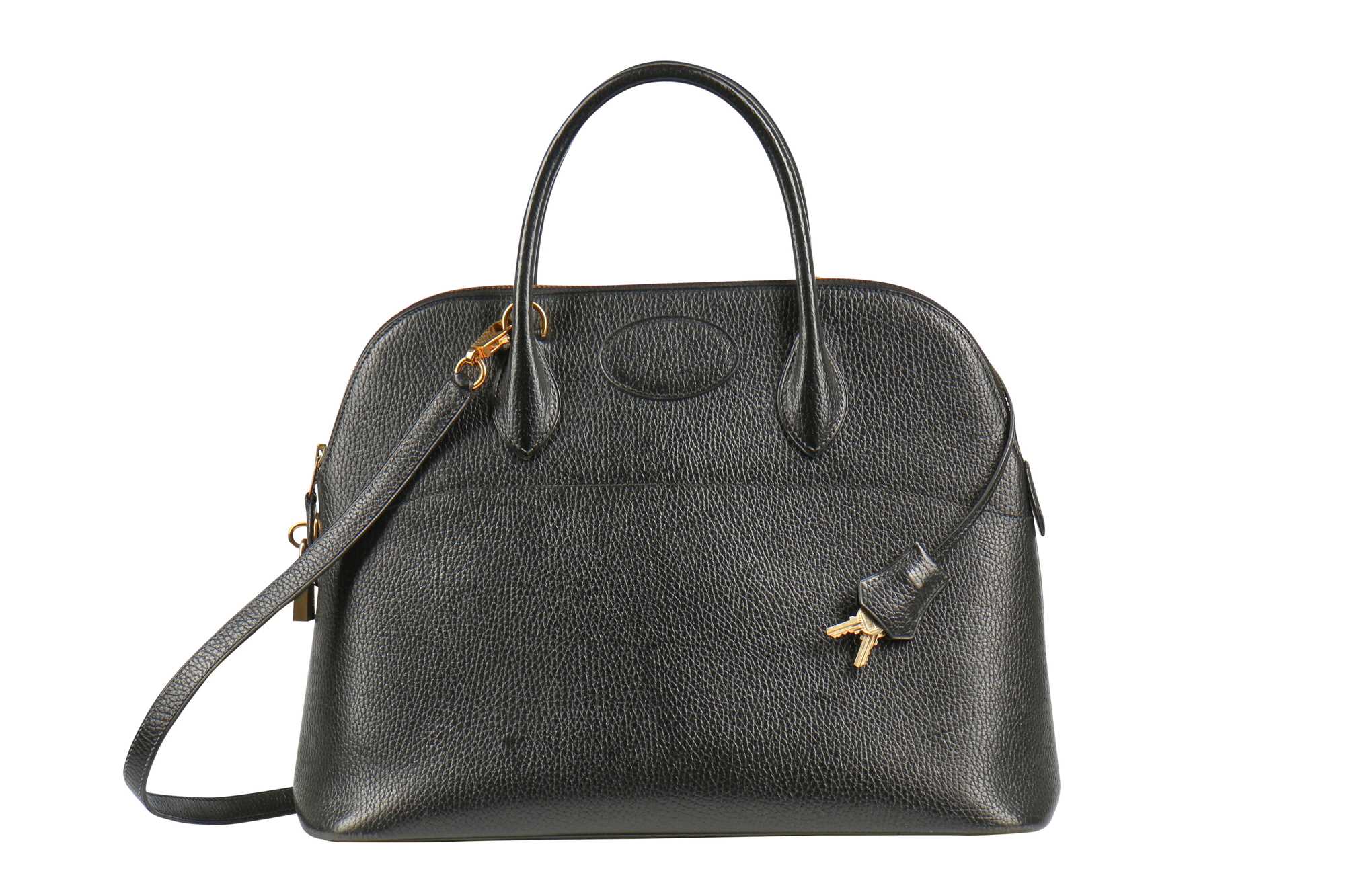 Click for high resolution Lot 3 - An Hermès black epsom leather Bolide bag, 1993