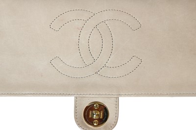 Lot 11 - A Chanel sand-coloured quilted lambskin leather bag, 1980s