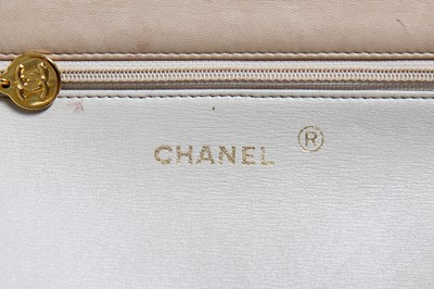 Lot 11 - A Chanel sand-coloured quilted lambskin leather bag, 1980s
