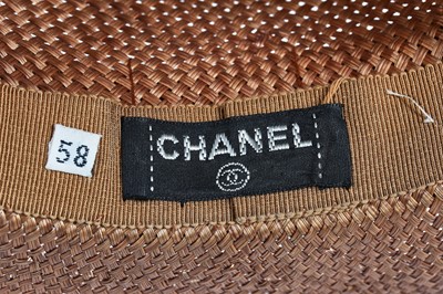 Lot 19 - A Chanel straw boater hat, 1980s