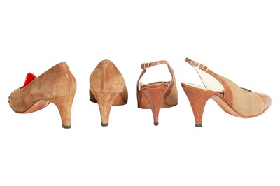 Lot 18 - Four pairs of Chanel shoes, 1980s
