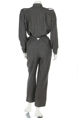 Lot 160 - A Thierry Mugler grey flannel jumpsuit, late 1970s