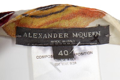 Lot 225 - An Alexander McQueen moth print satin kaftan, pre-collection Spring-Summer 2007